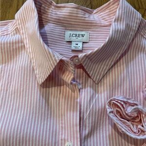 J.Crew Pink Striped Button-Up Shirt Medium EUC